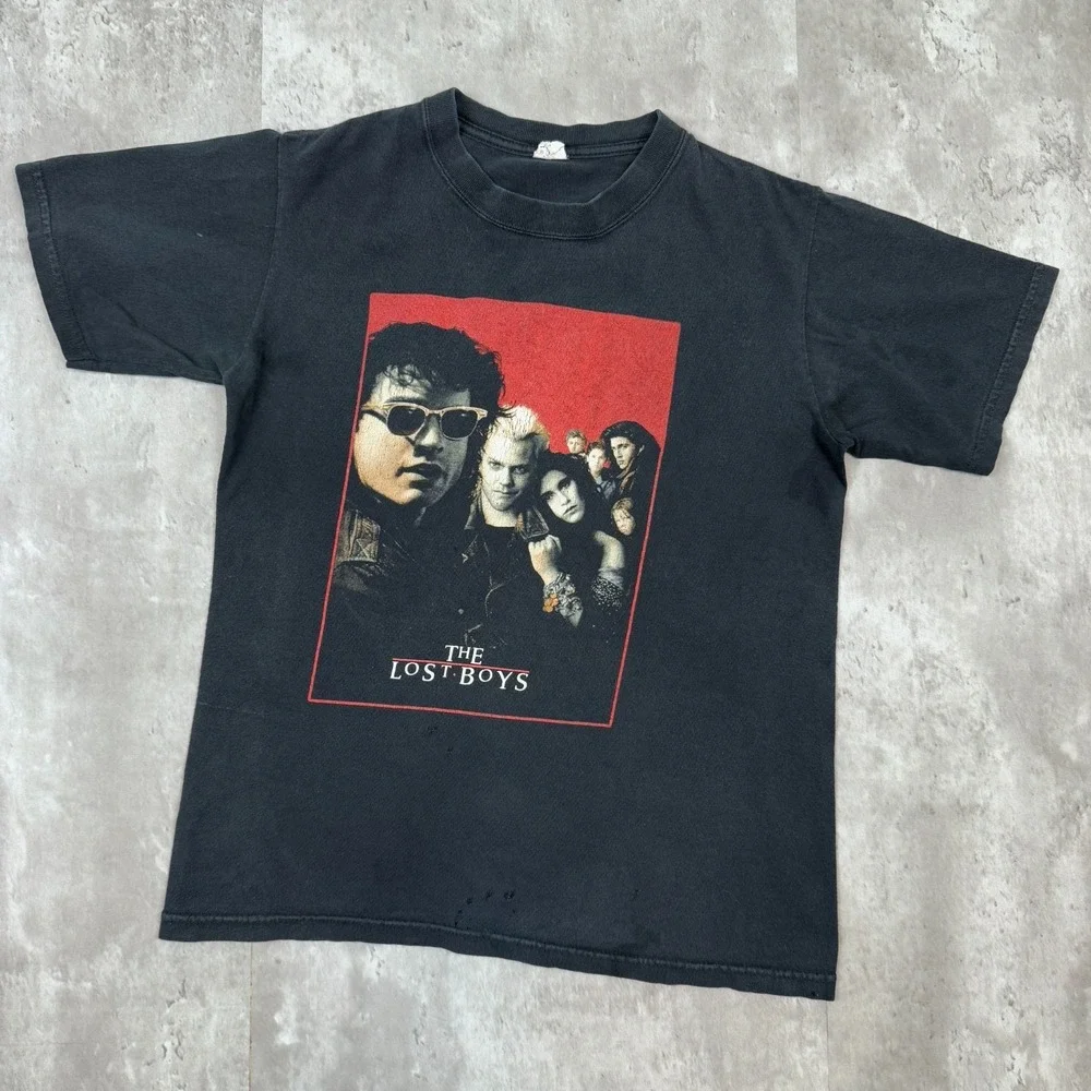The Lost Boys T-Shirt Mens Small Black Double Sided Horror Vampire Movie Promo